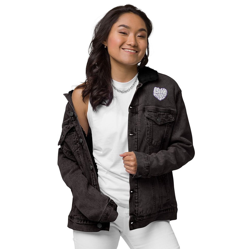Thumbnail: Unisex denim sherpa jacket