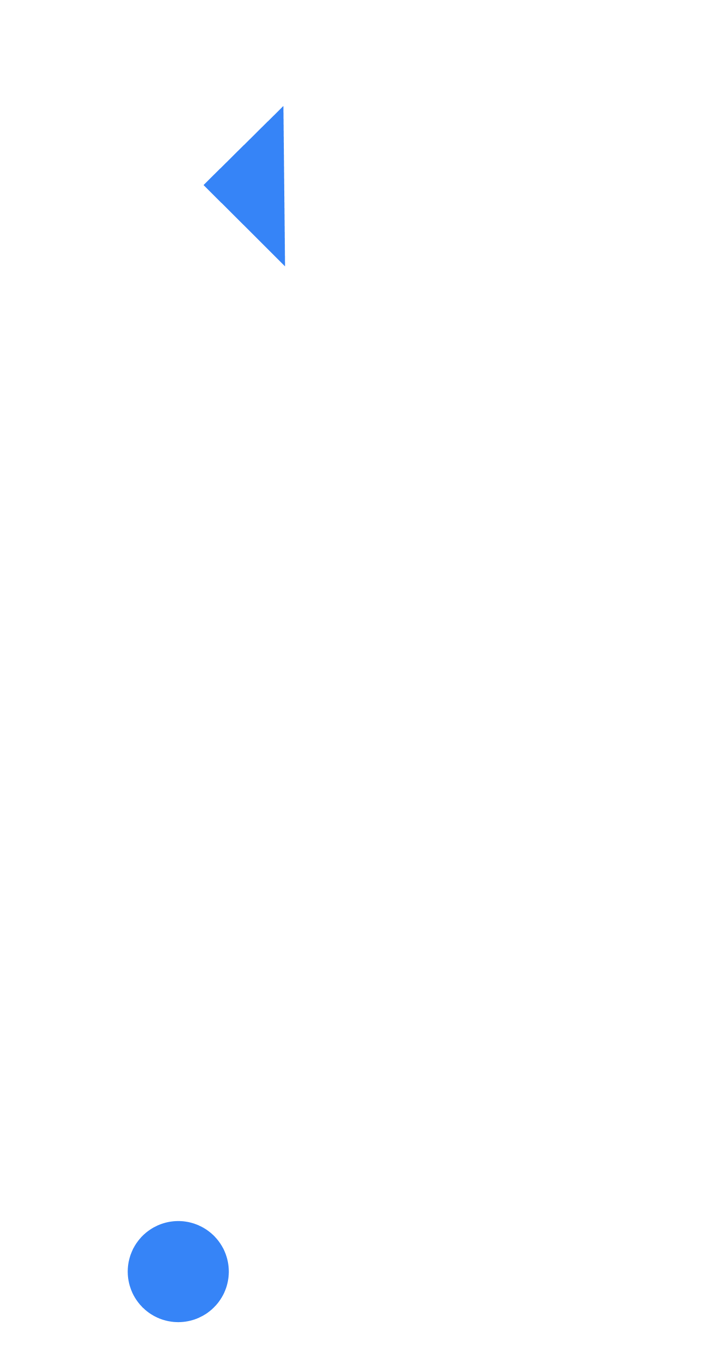 Stylized D with blue arrow and circle