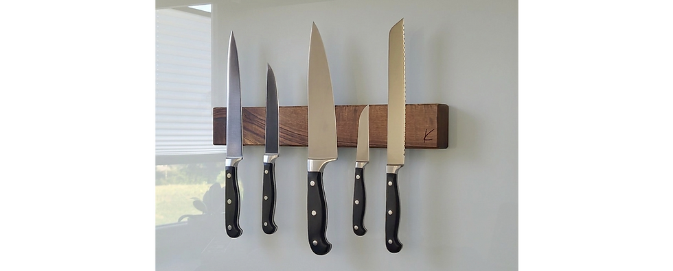 Messerleiste Nussbaum magnetisch mit Messer
