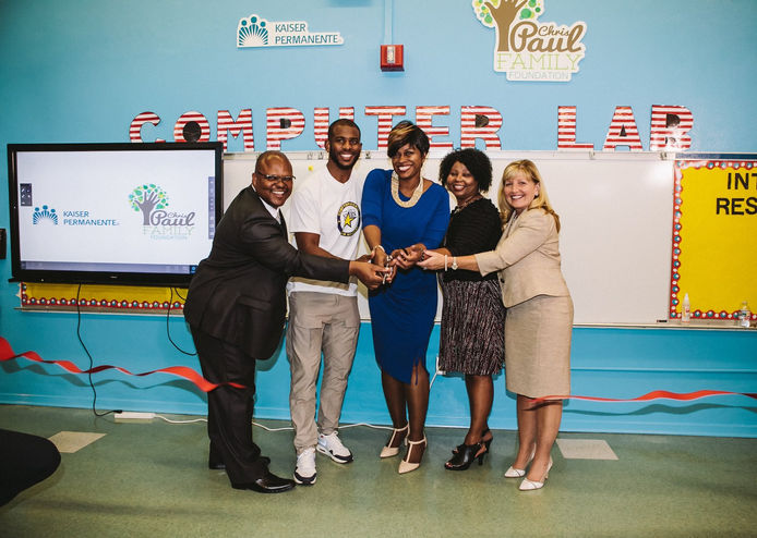NBA Star Chris Paul and Kaiser Permanente Unveil New Computer Labs for Students in Watts