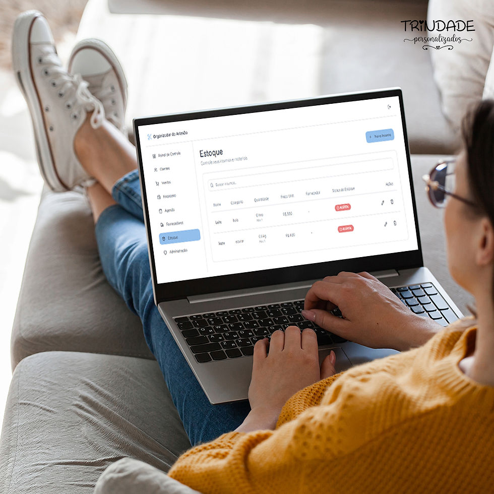 captura de tela do APP gestão estoque