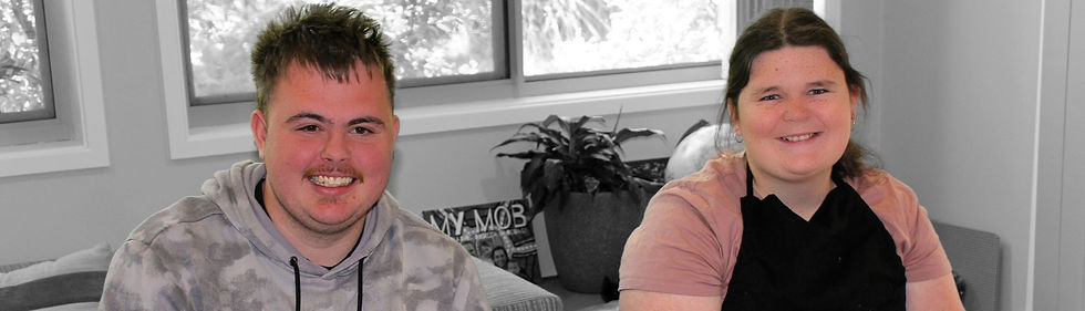 Two young people in an art class