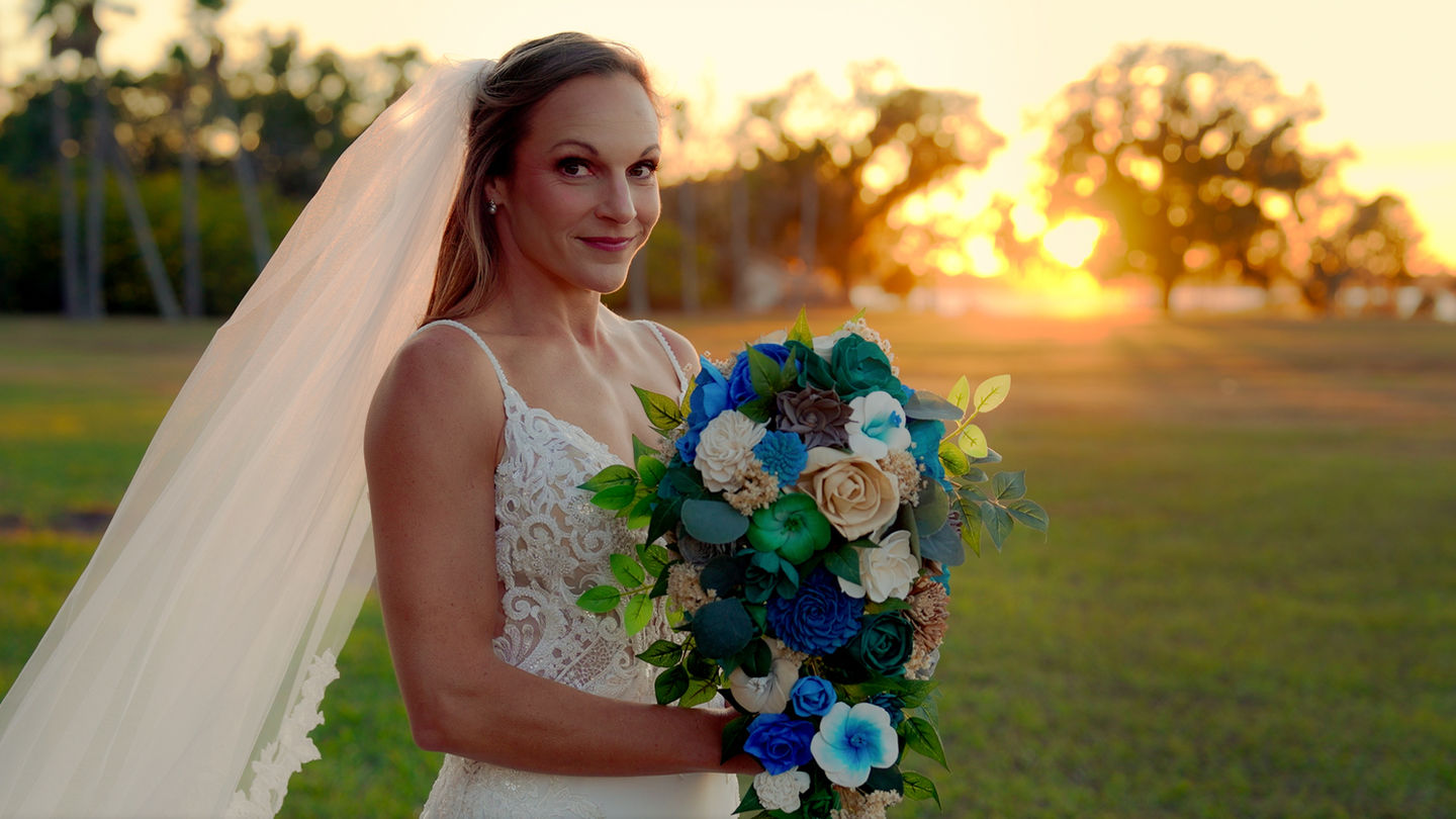 Bride on the sunset