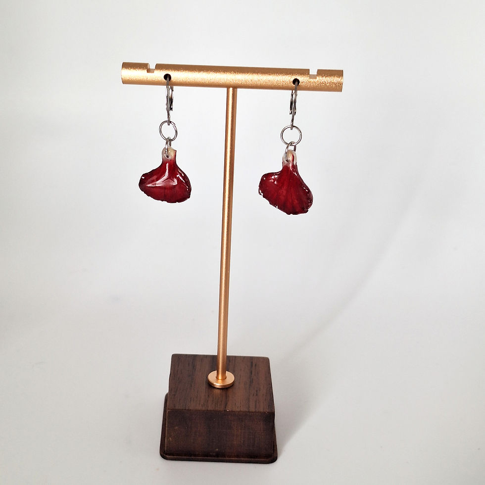 Red Carnation Petal Dangles Front View