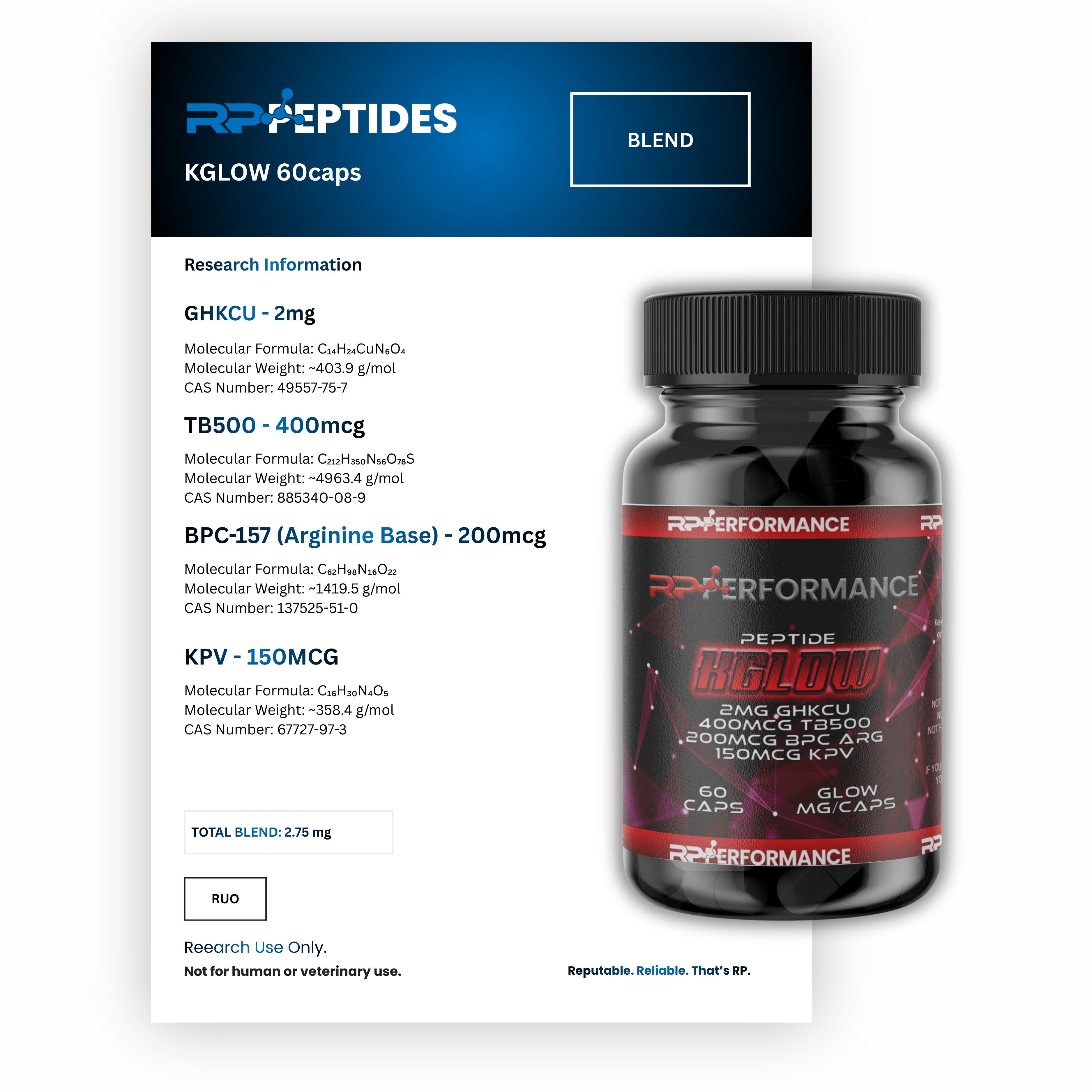 KGLOW 60caps :  Research Only