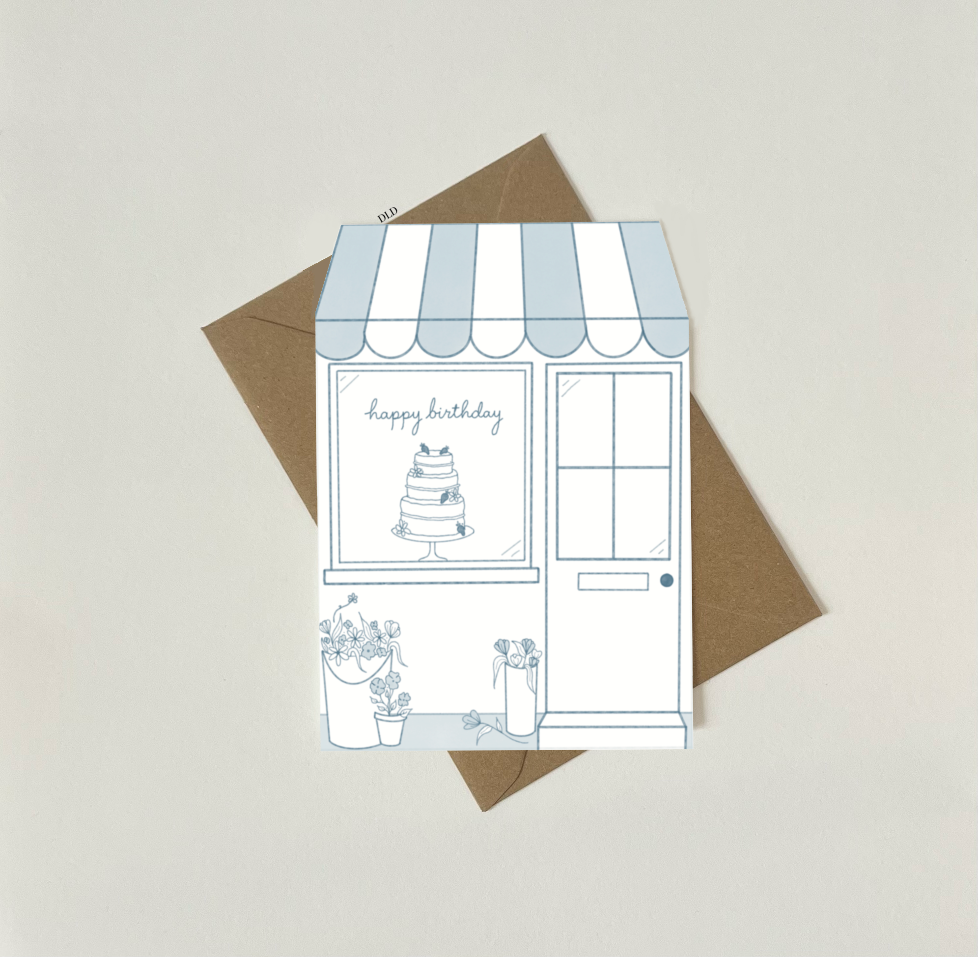 Blue Happy Birthday Card A6