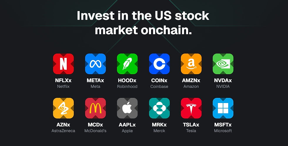 xSTOCKS token is backed 1‑for‑1 by the underlying share
