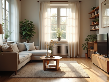Comfortable living room with sunlight