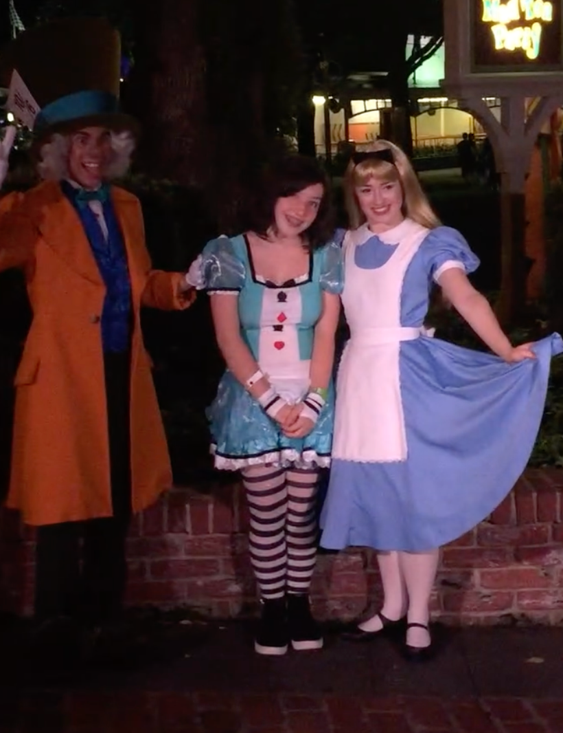 Me, practically a fetus (age 12), at Mickey's Not-So-Scary Halloween Party. Alice meeting Alice!
