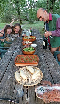 Enjoying lunch at The Alchemy Garden