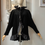 Thumbnail: 1980s Frank Usher black velvet and ruffle jacket 16 