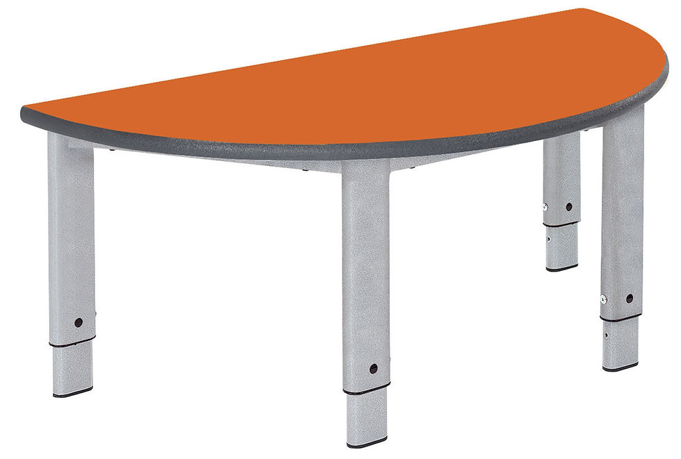 Thumbnail: Elite Table Height Adjustable Green Semi-Circle Orange