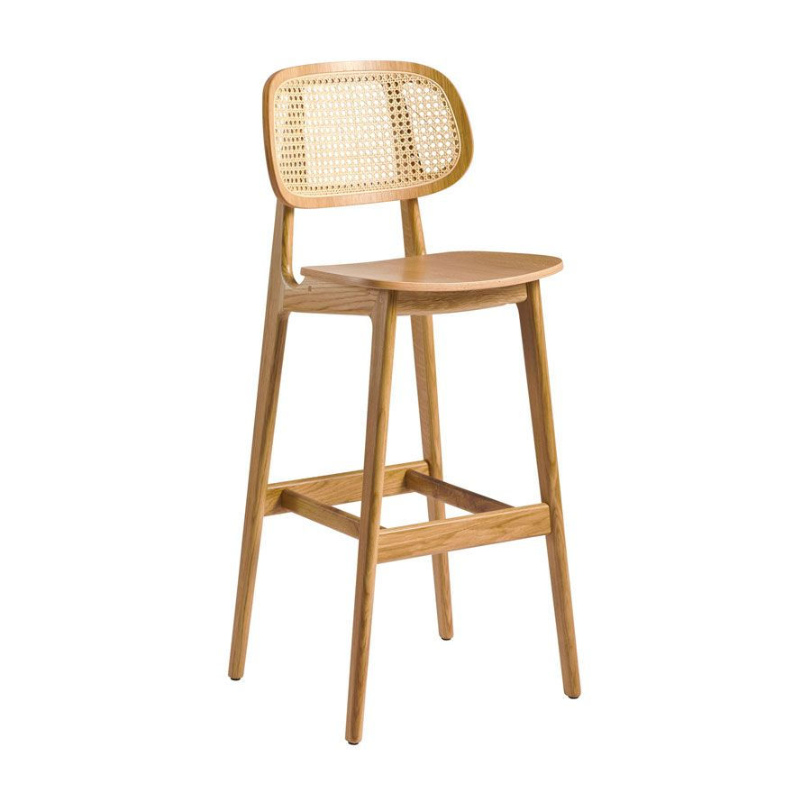 Thumbnail: Resh Stool Front View Natural Oak