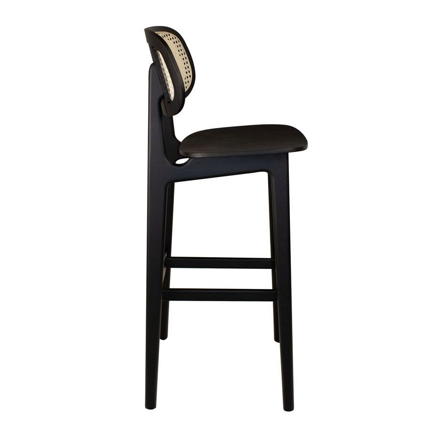 Thumbnail: Resh Stool Side View Black Satin