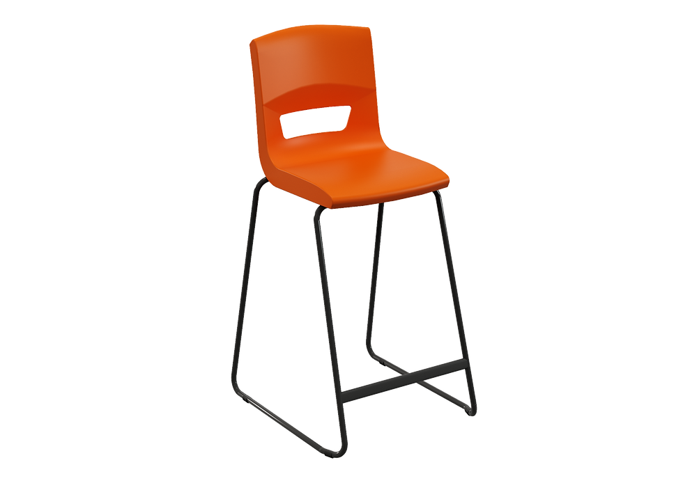 Thumbnail: Seatable-Postura-Sled-Base-High-Chair-Tangerine-Fizz