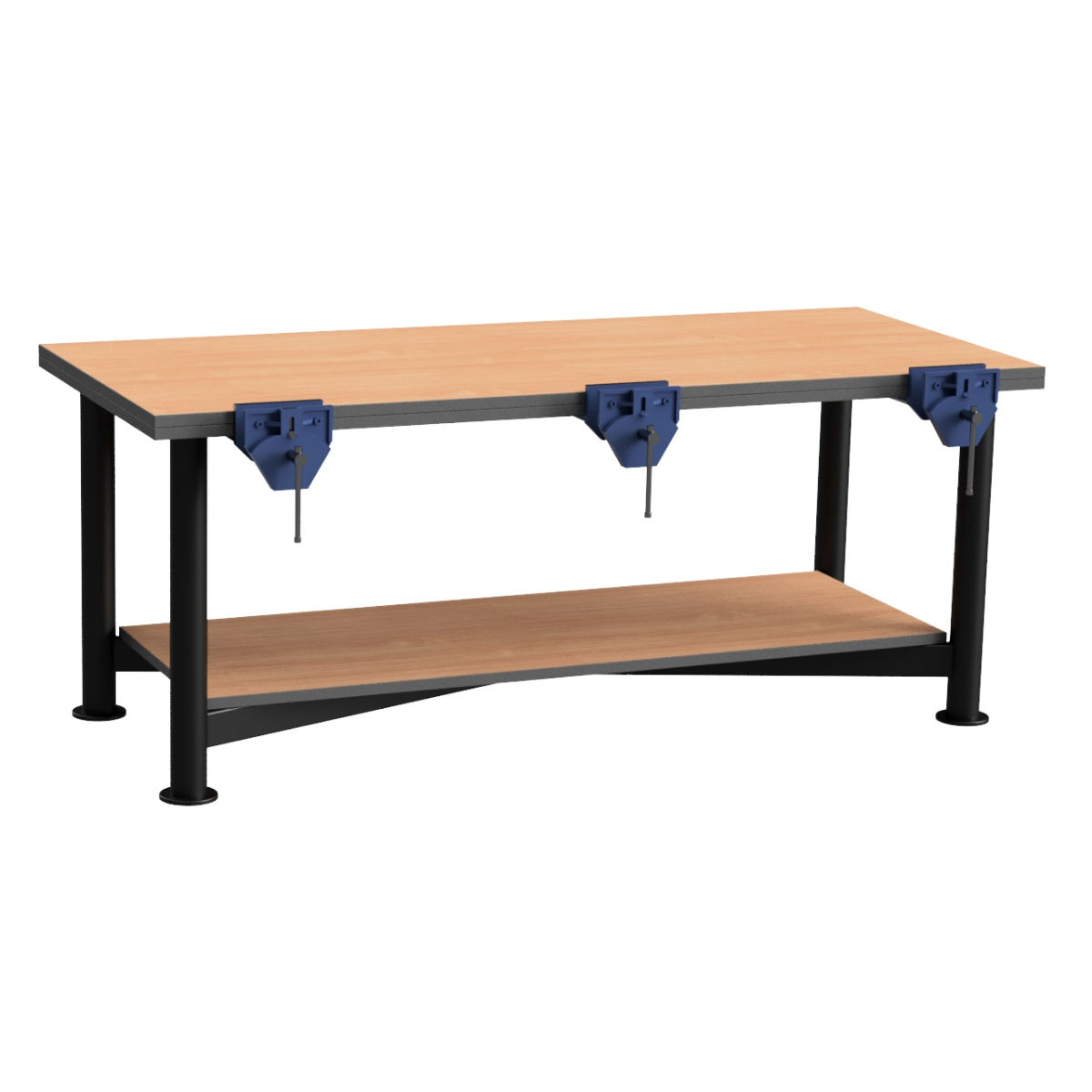 SkillStation 3 person bench complete with 3 Vices + Bag Shelf