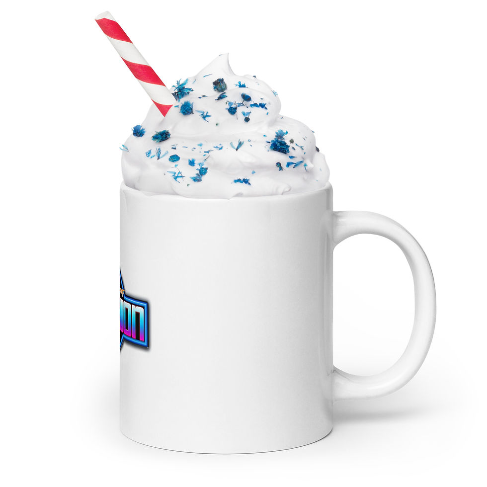 T.O.M. Season One White glossy mug