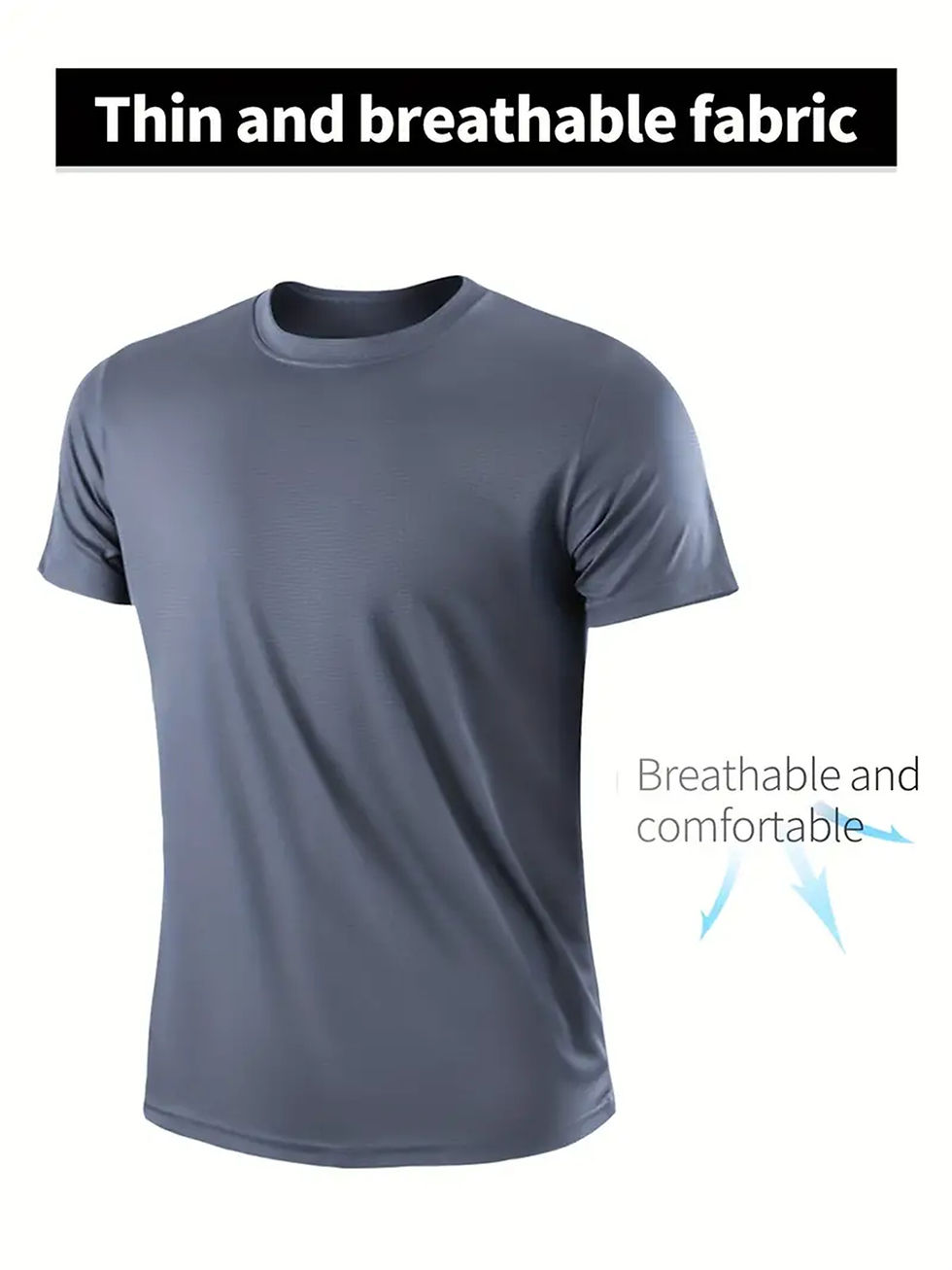 Thumbnail: Fitness sportswear men's casual round neck T-shirt thin section quick-drying bre