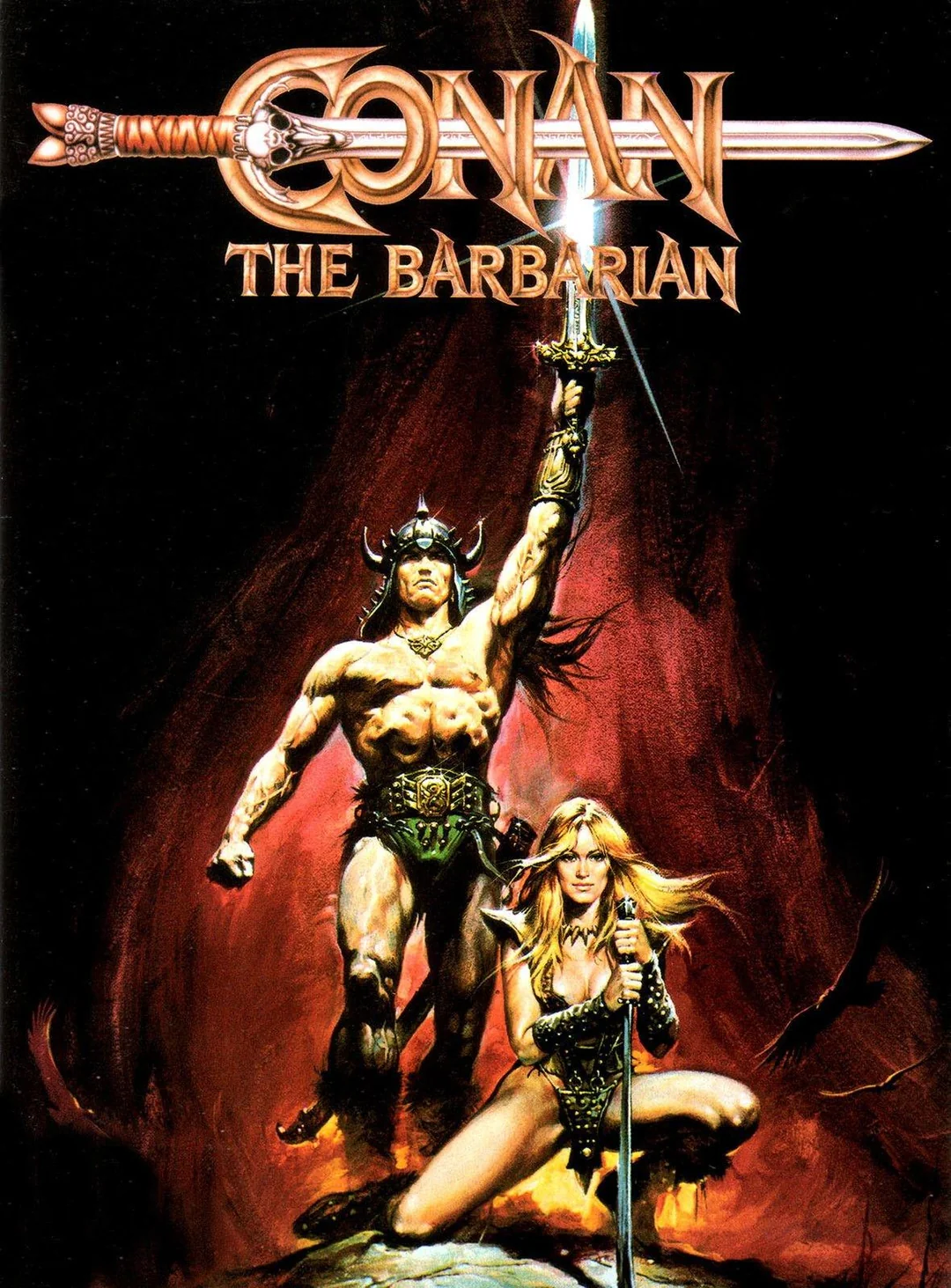Movie poster for dark fantasy film "Conan the Barbarian"