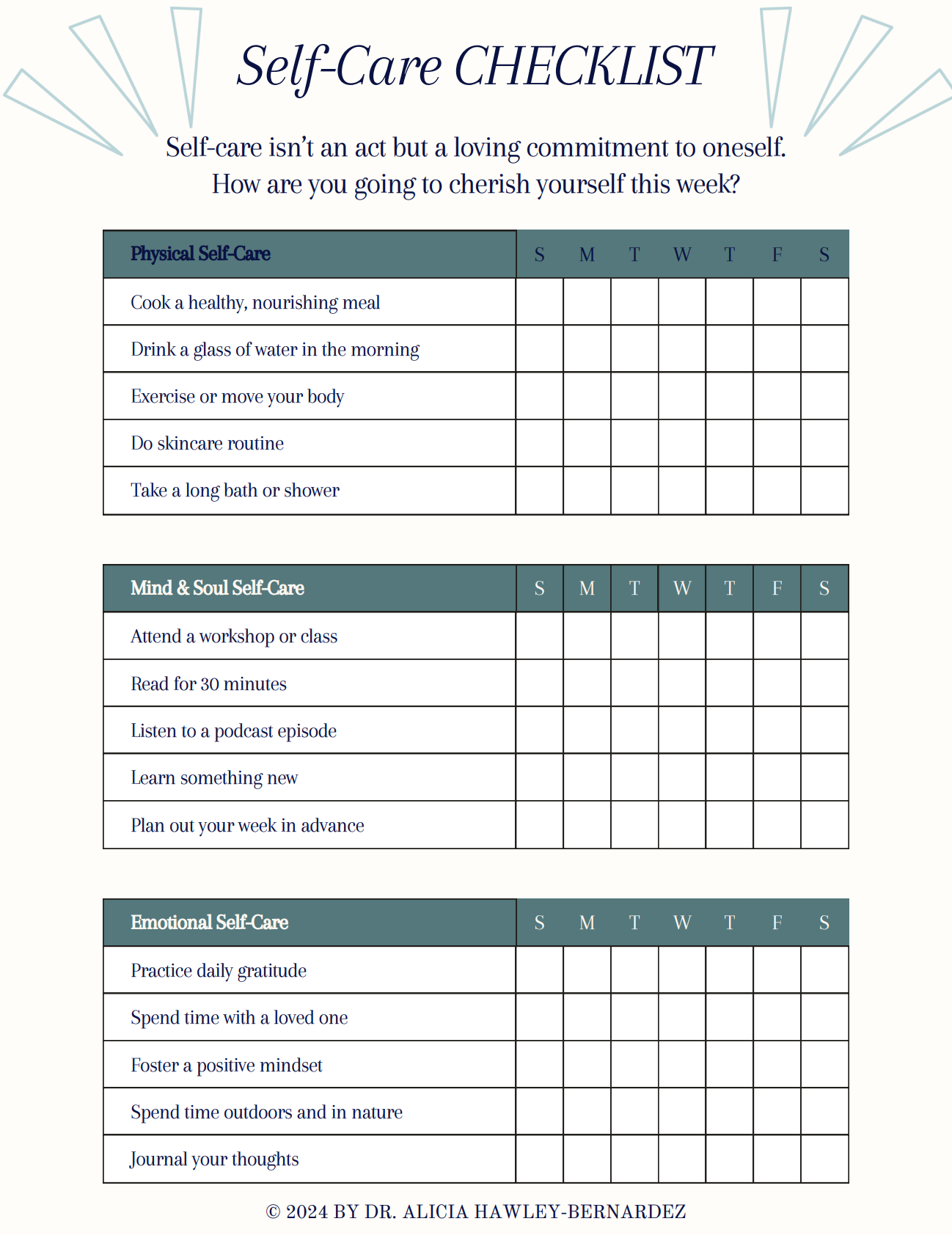 Free Self-Care Checklist