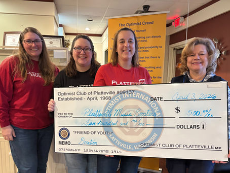 Platteville Music Boosters Accept Grant for New Sound System