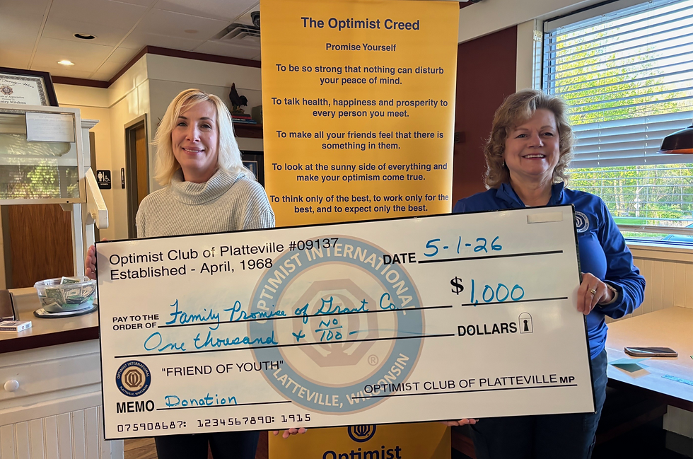 Family Promise Accepts Optimist Club Donation