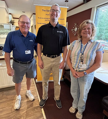 L-R: Ron Weier, Dr.Ian Stormont, and Optimist President Terri Ellis