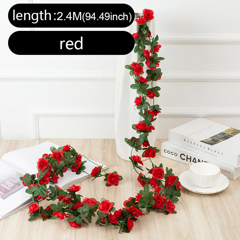 Thumbnail: Artificial Rose Flower Garland - 2.4m