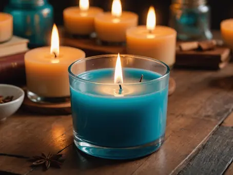 Uncover the Secret of Ultimate Luxury with our Enchanting Blue Waters Scented Wood Wick Candle!