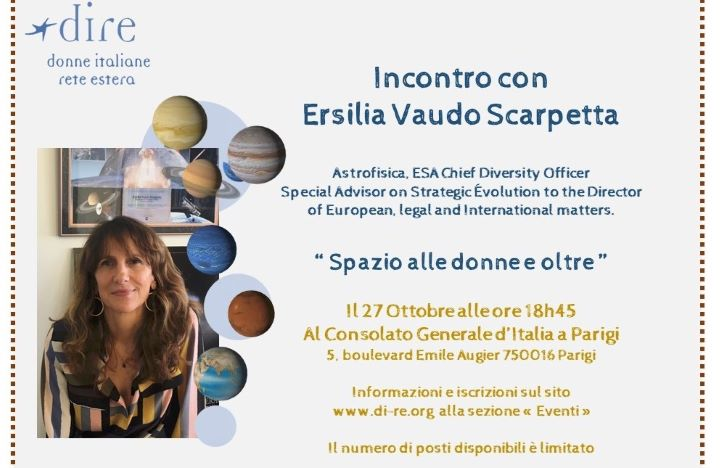 Spazio alle donne e oltre: al Consolato di Parigi l’incontro di Dire con Ersilia Vaudo Scarpetta