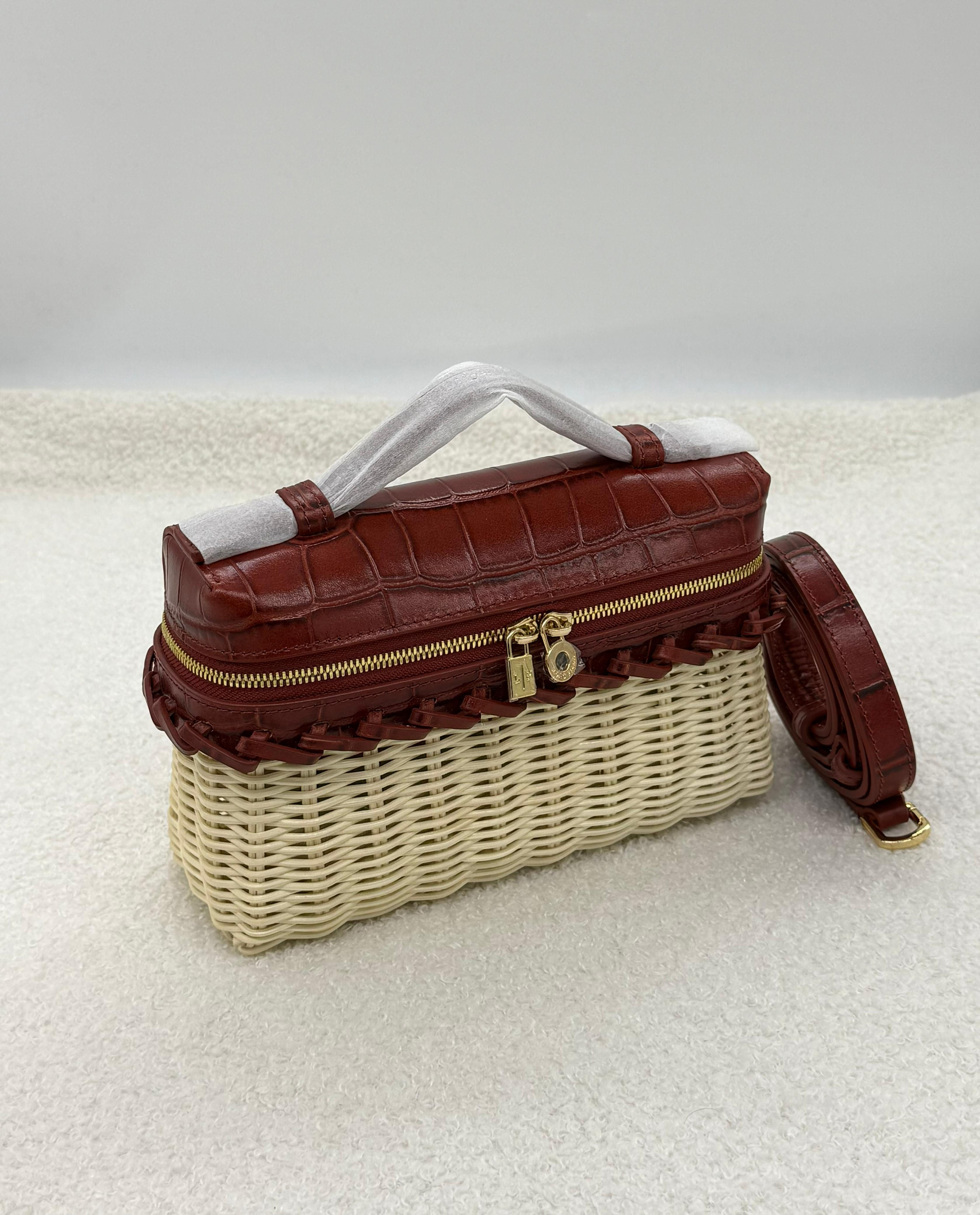Loro Piana Extra Pocket L19 East-West Wicker Bag