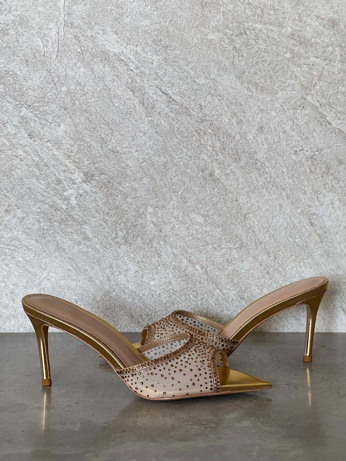 Gianvito Rossi Rania 85 Crystal Suede Mule