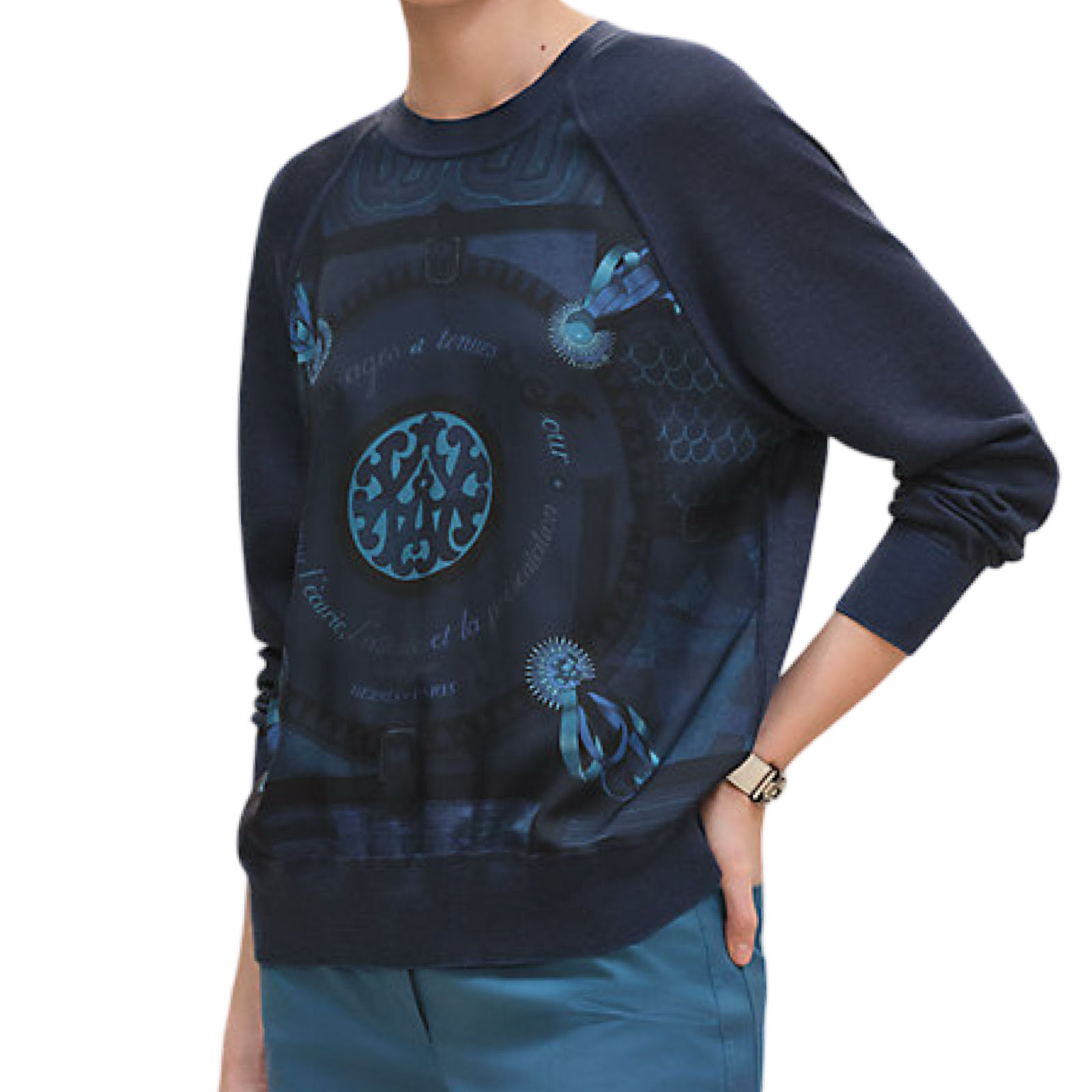 Hermes Coloriages de Jour" long-sleeve twillaine Sweater