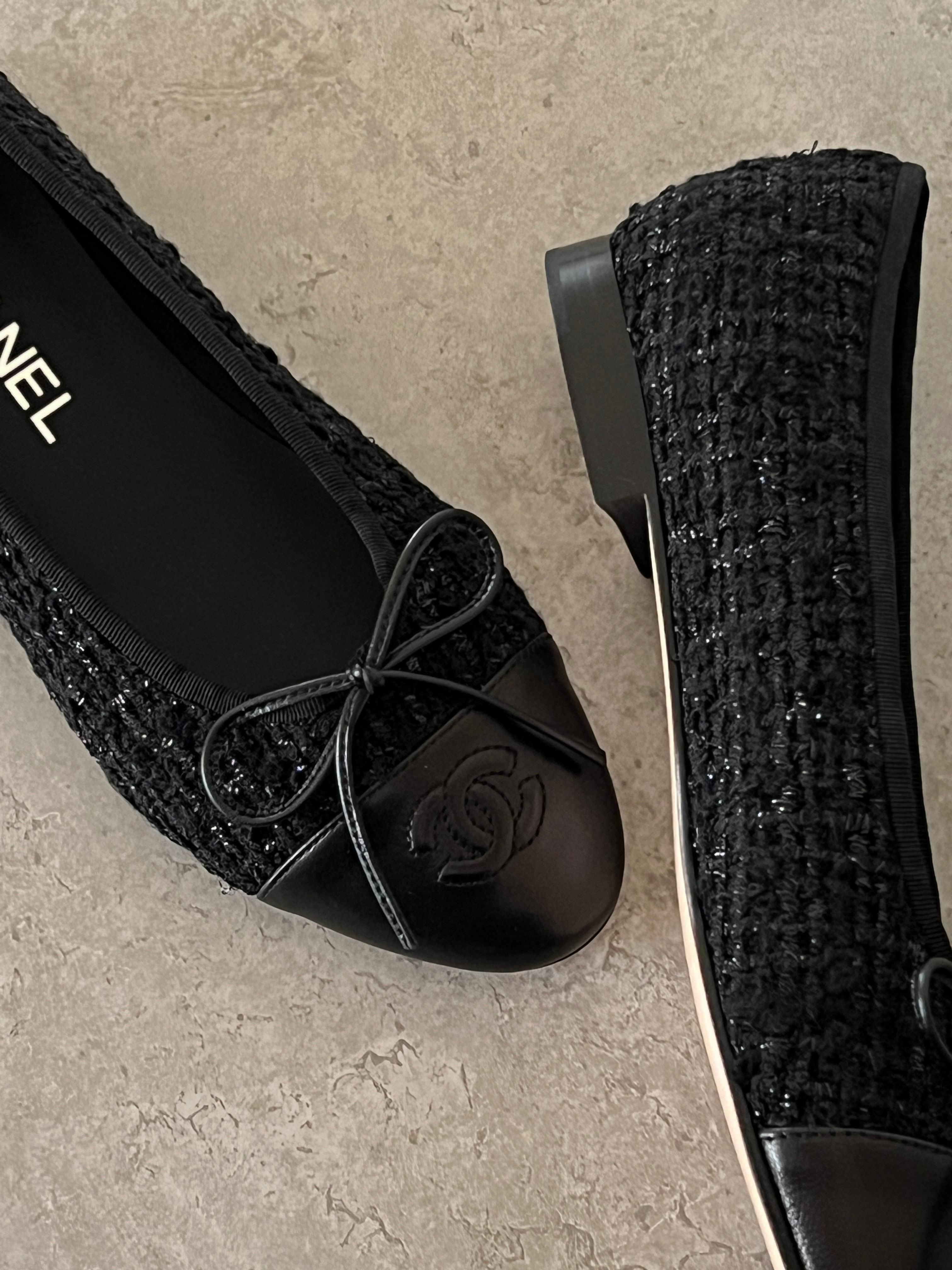 Chanel Tweed Ballerina Flats