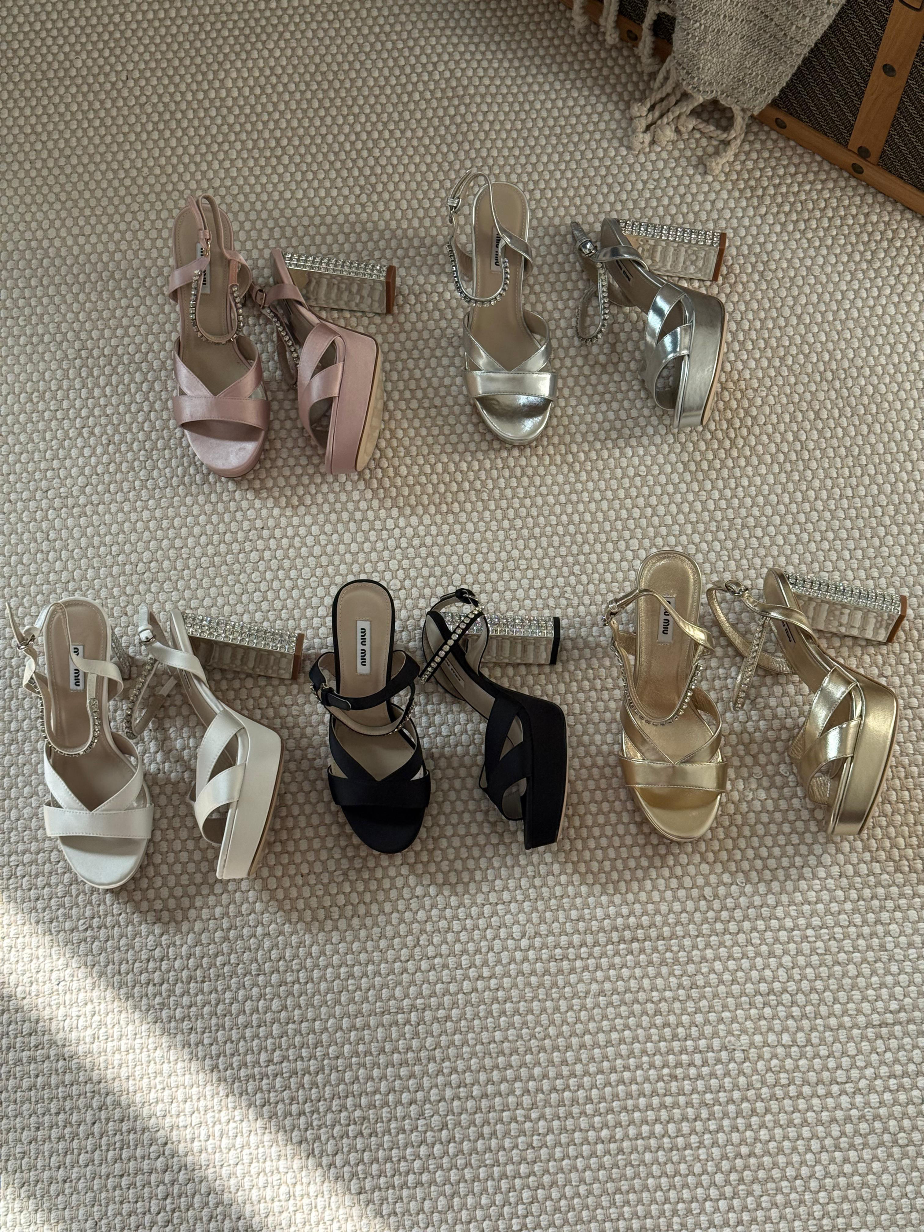 MIU MIU Satin Platform Sandals