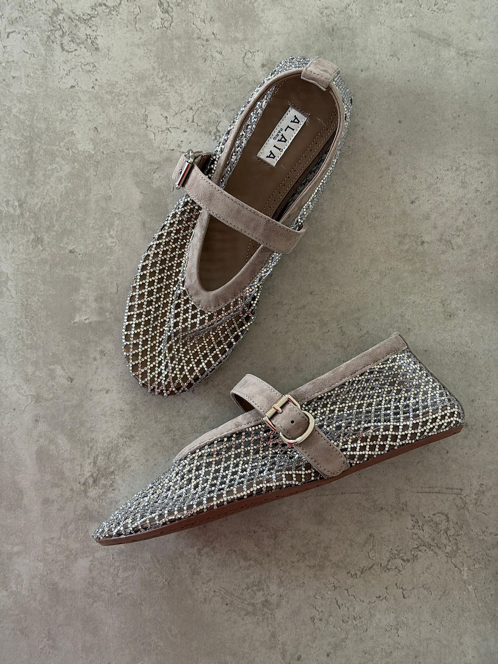 Thumbnail: Alaïa Ballet Flats in Strass Fishnet