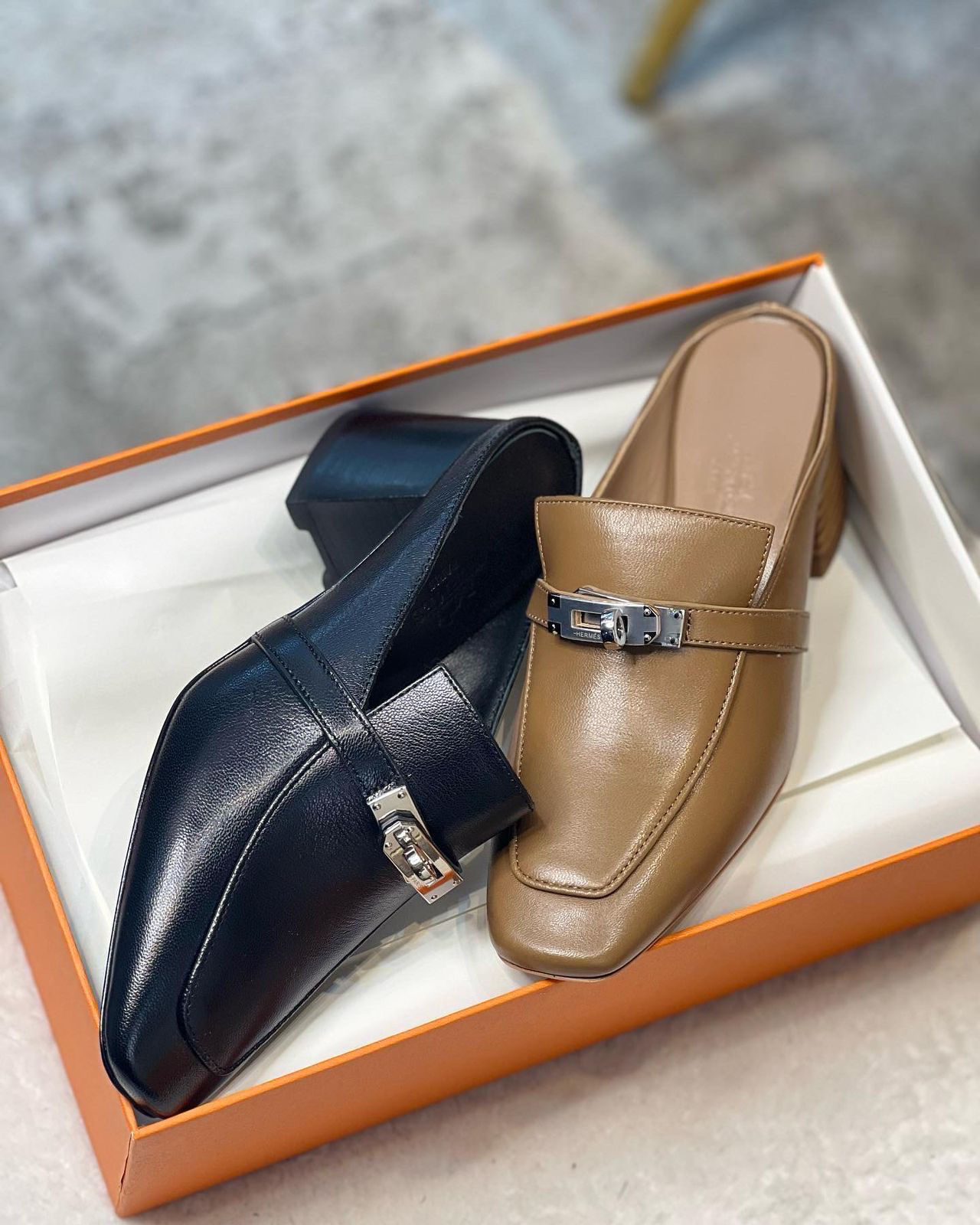 Hermes Blossom Mule