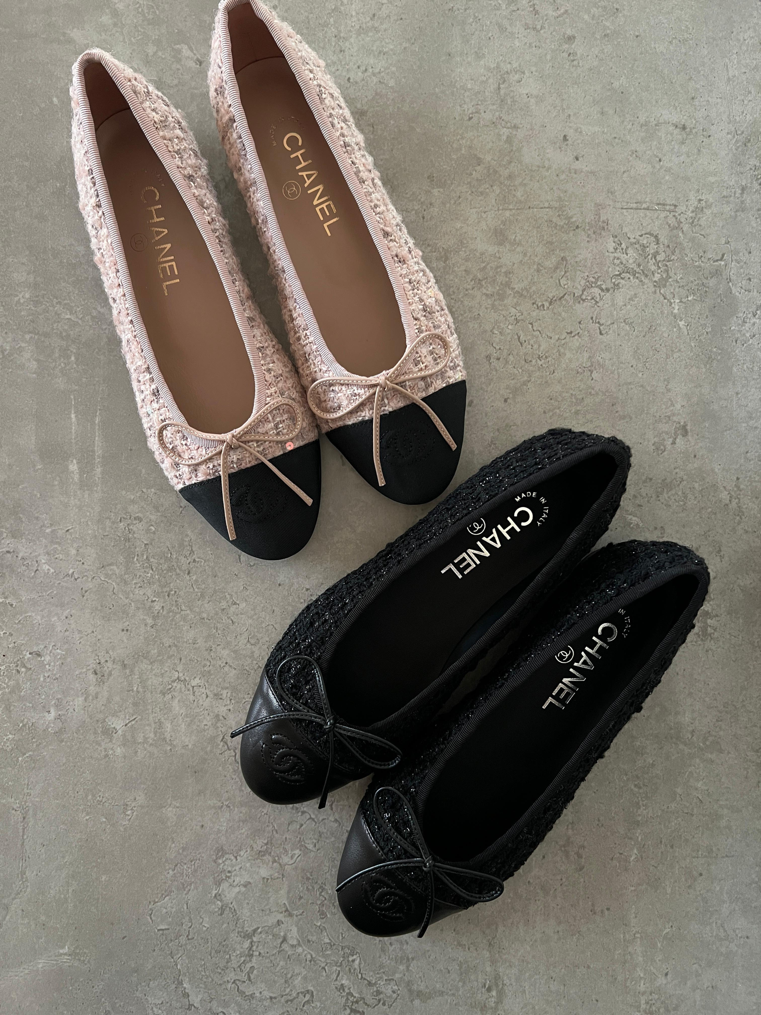 Chanel Tweed Ballerina Flats