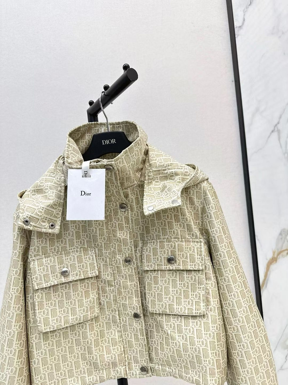Thumbnail: Dior Cropped Hooded Jacket Beige