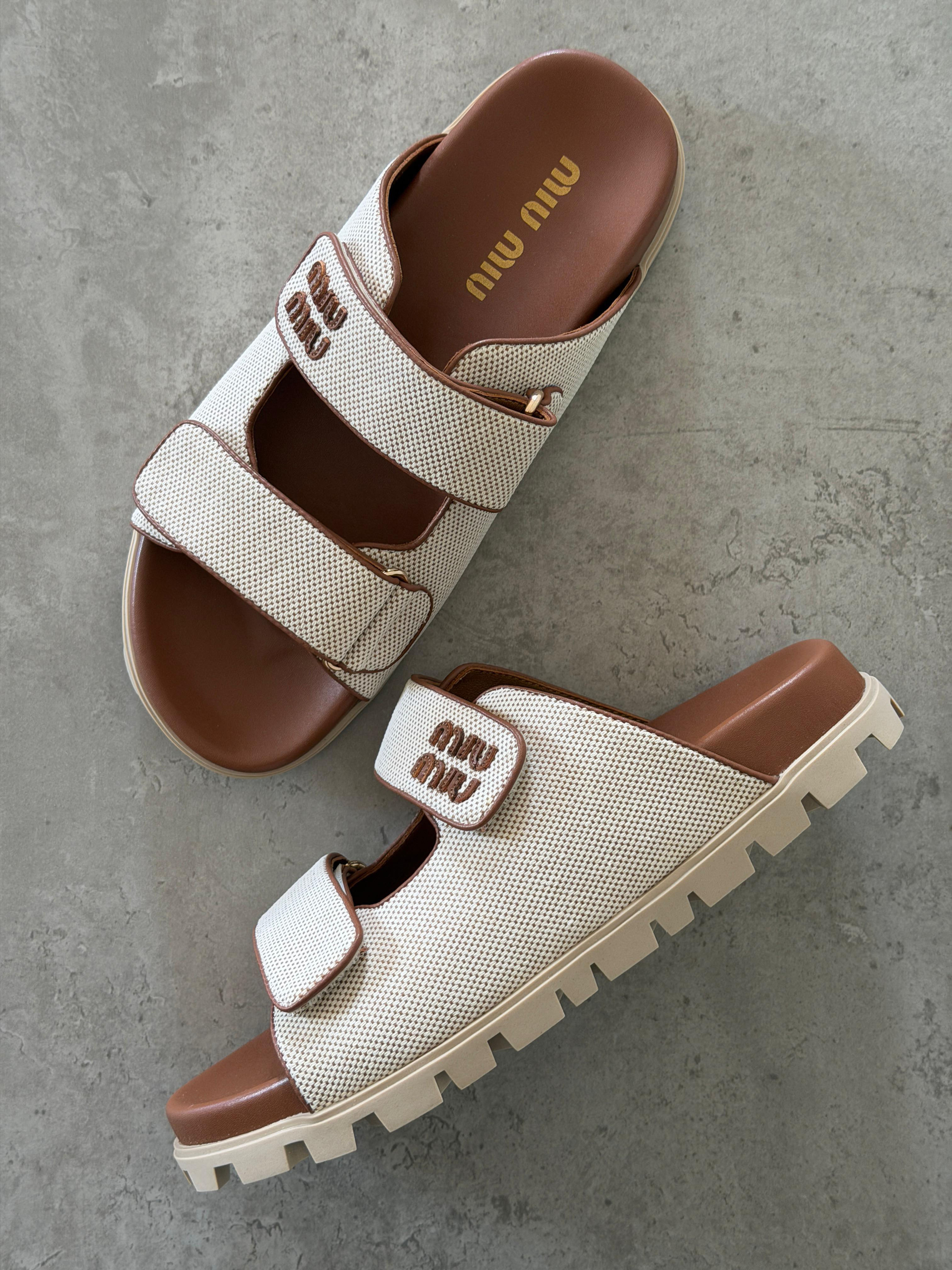 MIU MIU Canvas Sandals