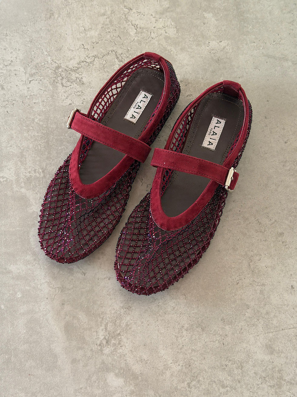 Thumbnail: Alaïa Ballet Flats in Strass Fishnet