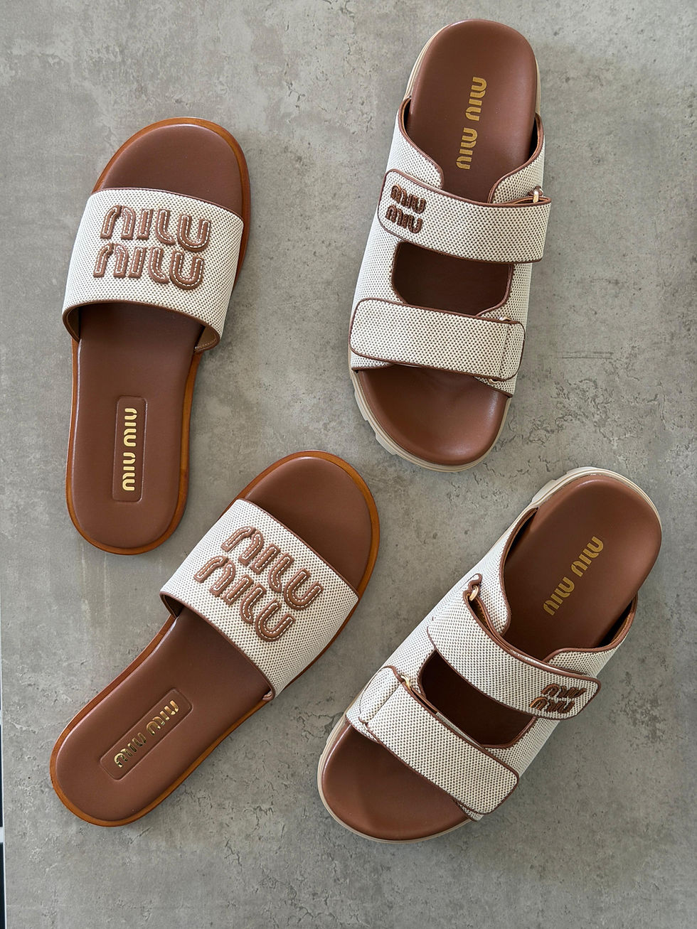 Thumbnail: MIU MIU Canvas Slide Sandals