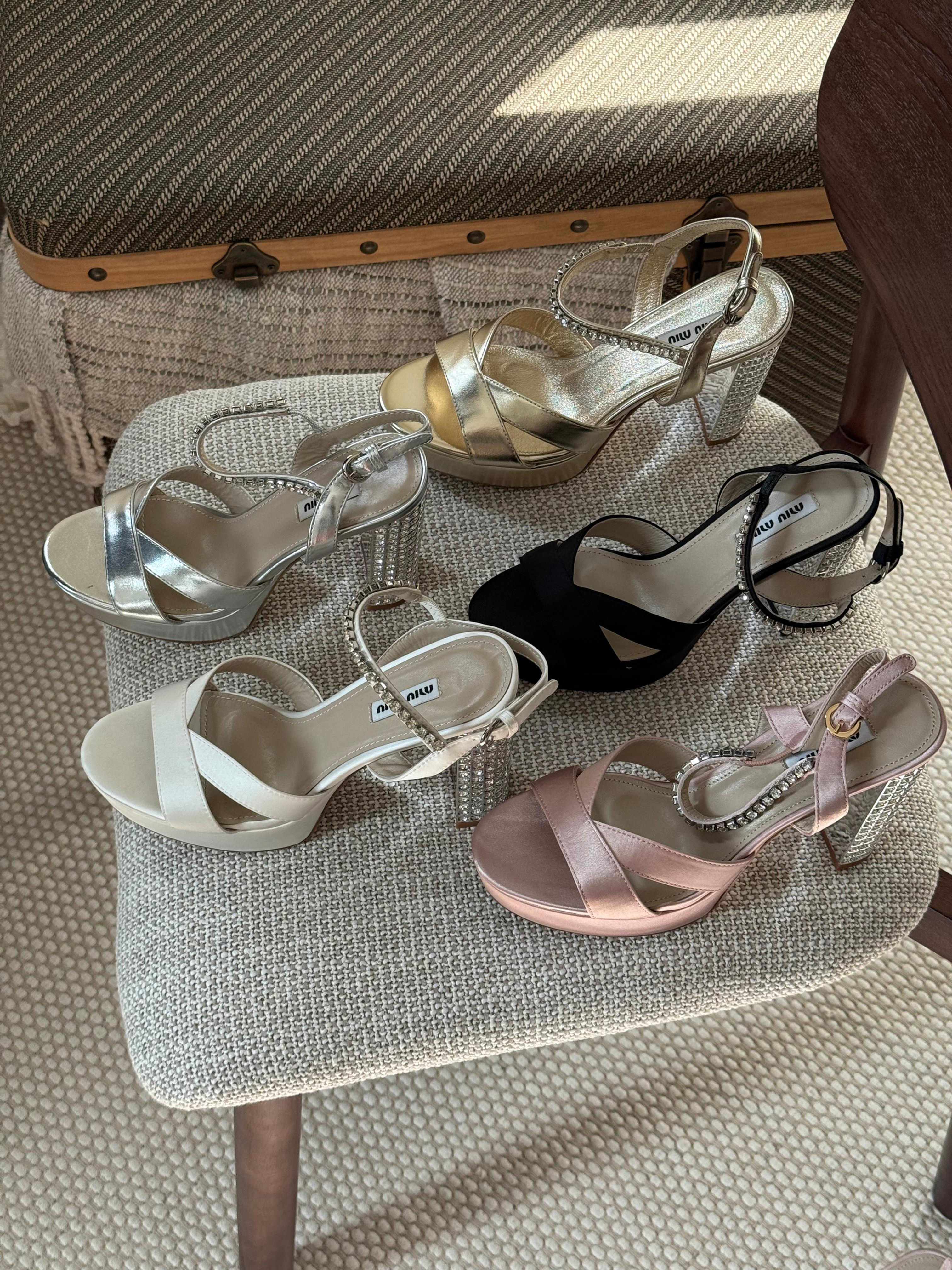 MIU MIU Satin Platform Sandals