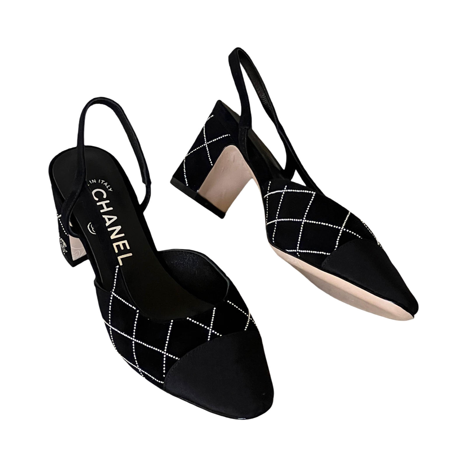 Chanel Suede CC Slingbacks