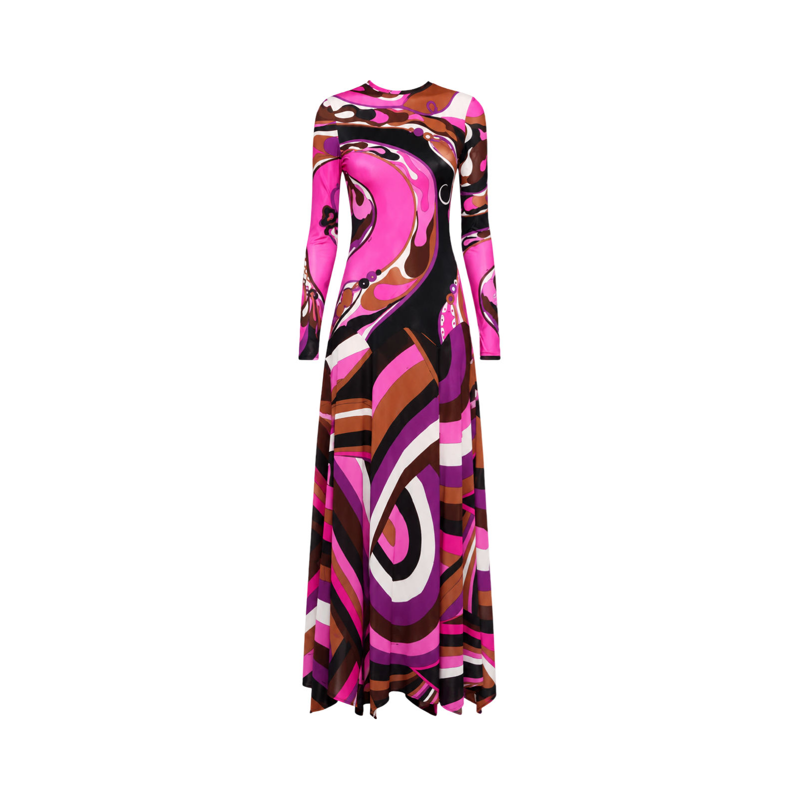 Emilio Pucci Orchidee and Iride-Print Maxi Dress