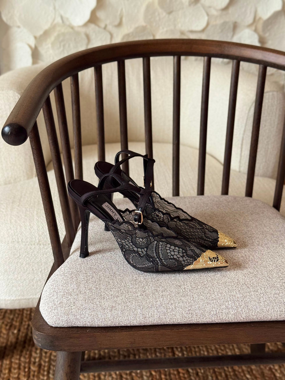 Thumbnail: Jimmy Choo Lace Pumps with Metal Lace Detail