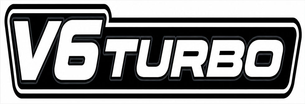 Arazi araçları için siyah beyaz V6 Turbo sticker