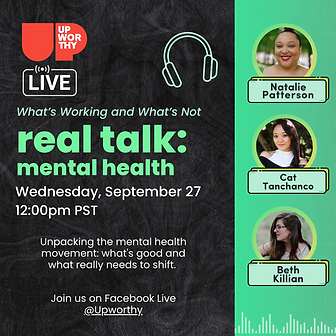 SQUARE SIZE - SLOGAN 2 - Real Talk Mental Health - What's Working & What's Not - September