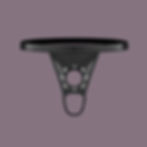 Product image back view of daring and eye-catching men's backless, floating underwear with revealing pouch and stretch elastic band with studs.