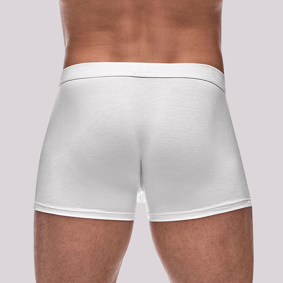 Thumbnail: Classic White Cotton Boxer Shorts Back View